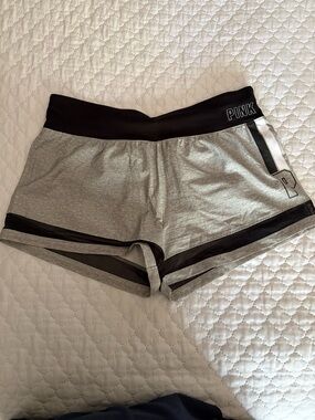 PINK Victoria's Secret Grey Athletic Shorts with Black Waistband